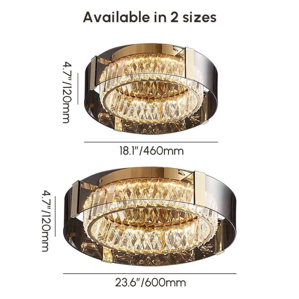 Elegant K9 Crystal Lantern Ceiling Light with Dimmable LED