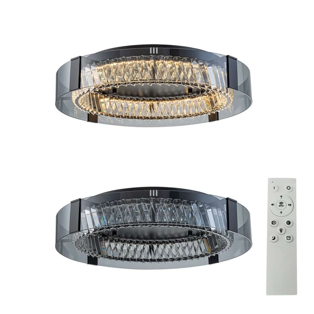 Elegant K9 Crystal Lantern Ceiling Light with Dimmable LED