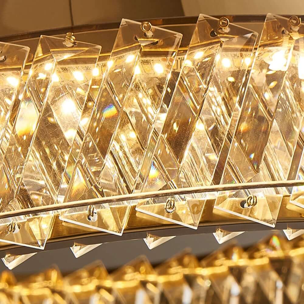 Elegant K9 Crystal Lantern Ceiling Light with Dimmable LED
