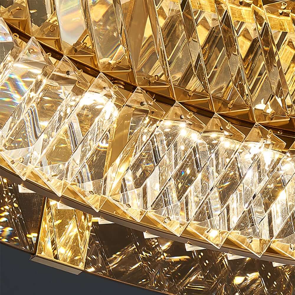 Elegant K9 Crystal Lantern Ceiling Light with Dimmable LED