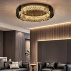 Elegant K9 Crystal Lantern Ceiling Light with Dimmable LED