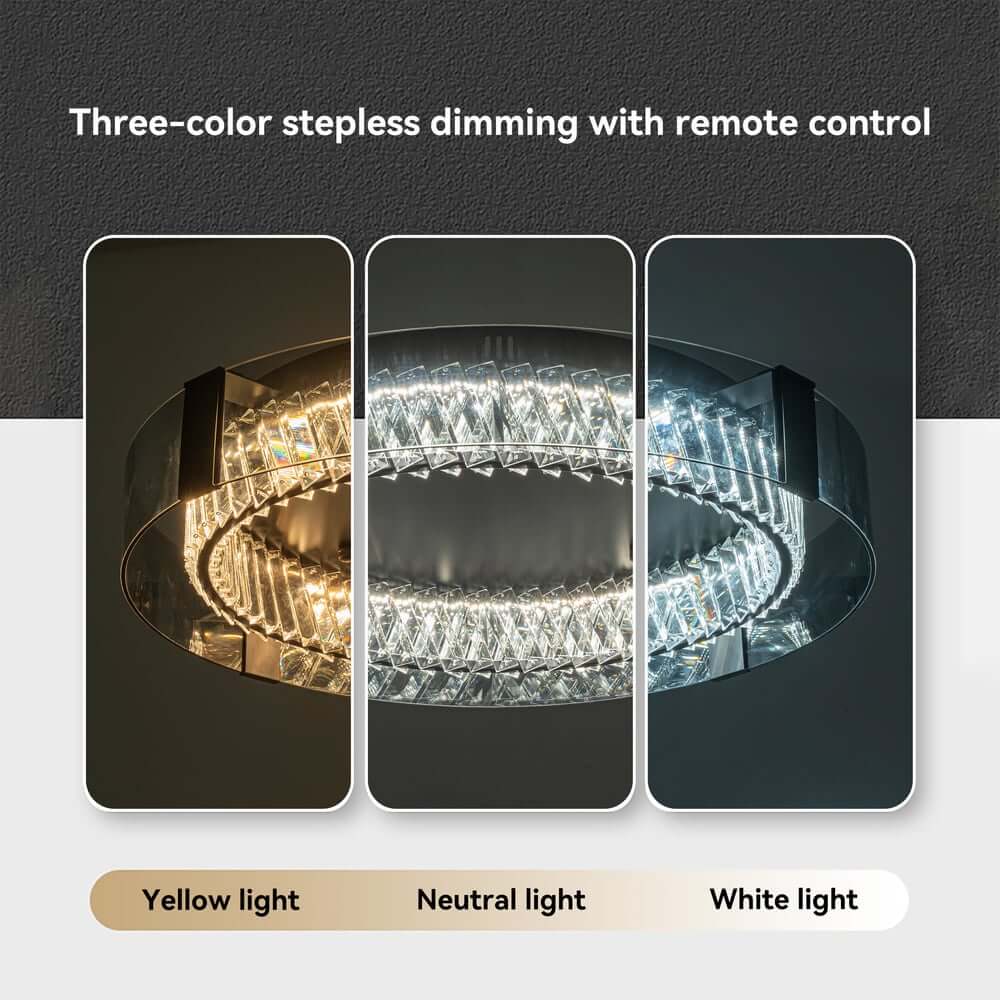 Elegant K9 Crystal Lantern Ceiling Light with Dimmable LED