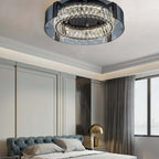 Elegant K9 Crystal Lantern Ceiling Light with Dimmable LED