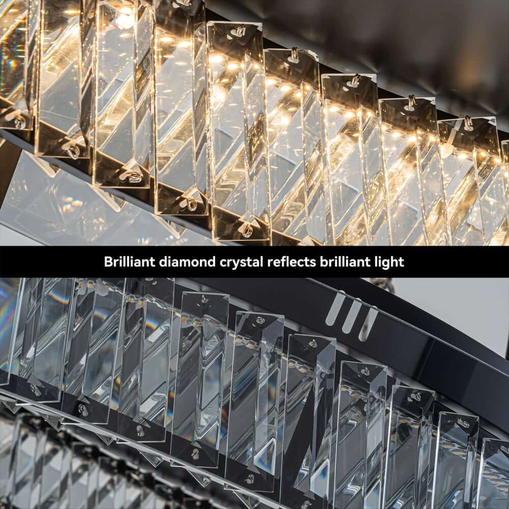 Elegant K9 Crystal Lantern Ceiling Light with Dimmable LED