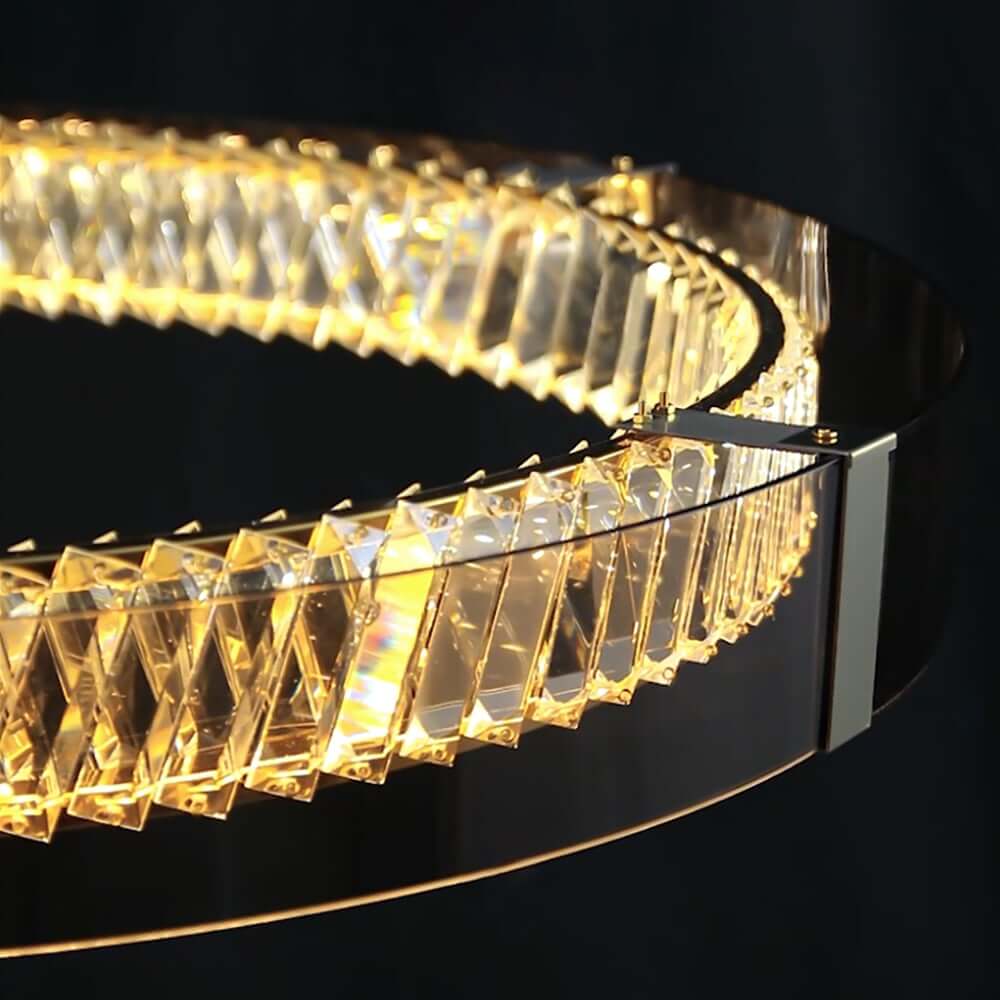 Elegant K9 Crystal Lantern Ceiling Light with Dimmable LED