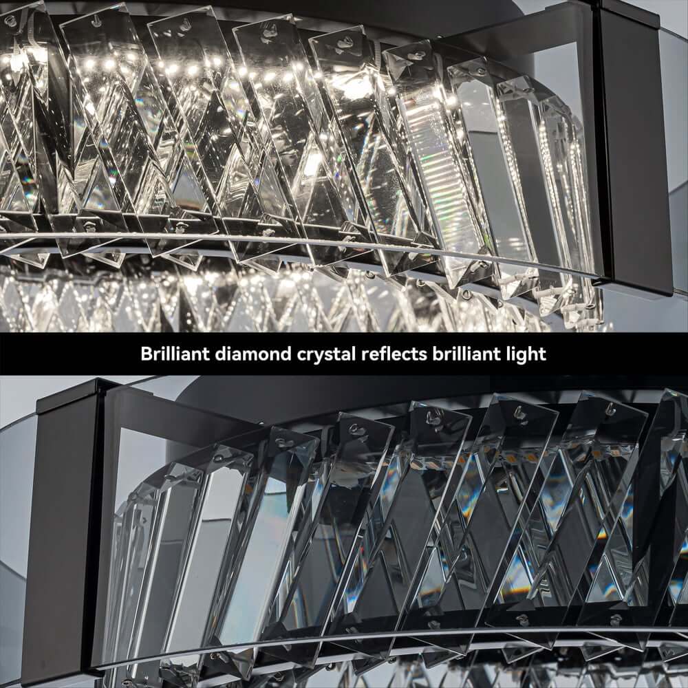 Elegant K9 Crystal Lantern Ceiling Light with Dimmable LED