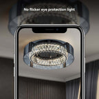 Elegant K9 Crystal Lantern Ceiling Light with Dimmable LED