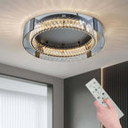 Elegant K9 Crystal Lantern Ceiling Light with Dimmable LED