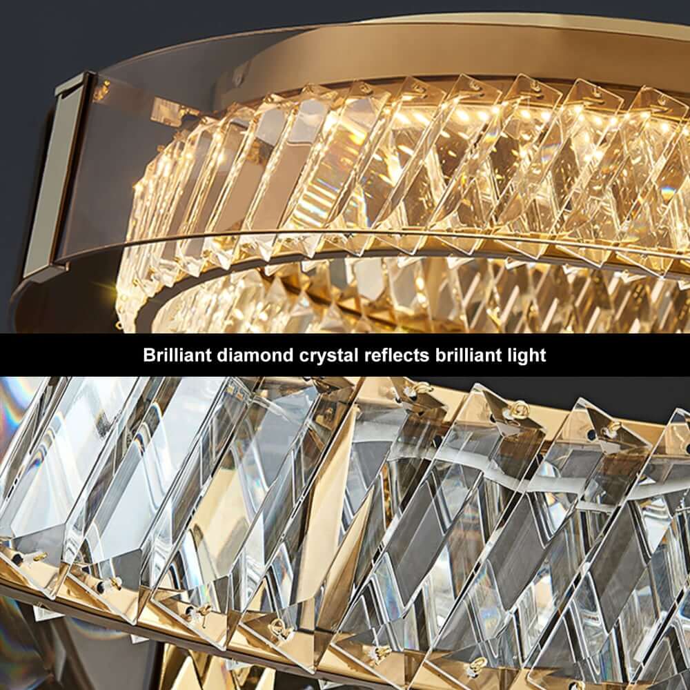 Elegant K9 Crystal Lantern Ceiling Light with Dimmable LED