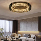 Elegant K9 Crystal Lantern Ceiling Light with Dimmable LED