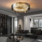 Elegant K9 Crystal Lantern Ceiling Light with Dimmable LED