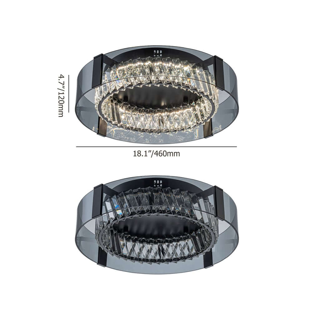 Elegant K9 Crystal Lantern Ceiling Light with Dimmable LED Dimensions