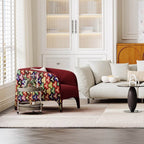 Luxurious Solid Wood Frame Red Velvet Sofa Design