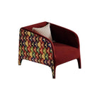 Stylish Modern Red Velvet Sofa with Durable Wood Frame