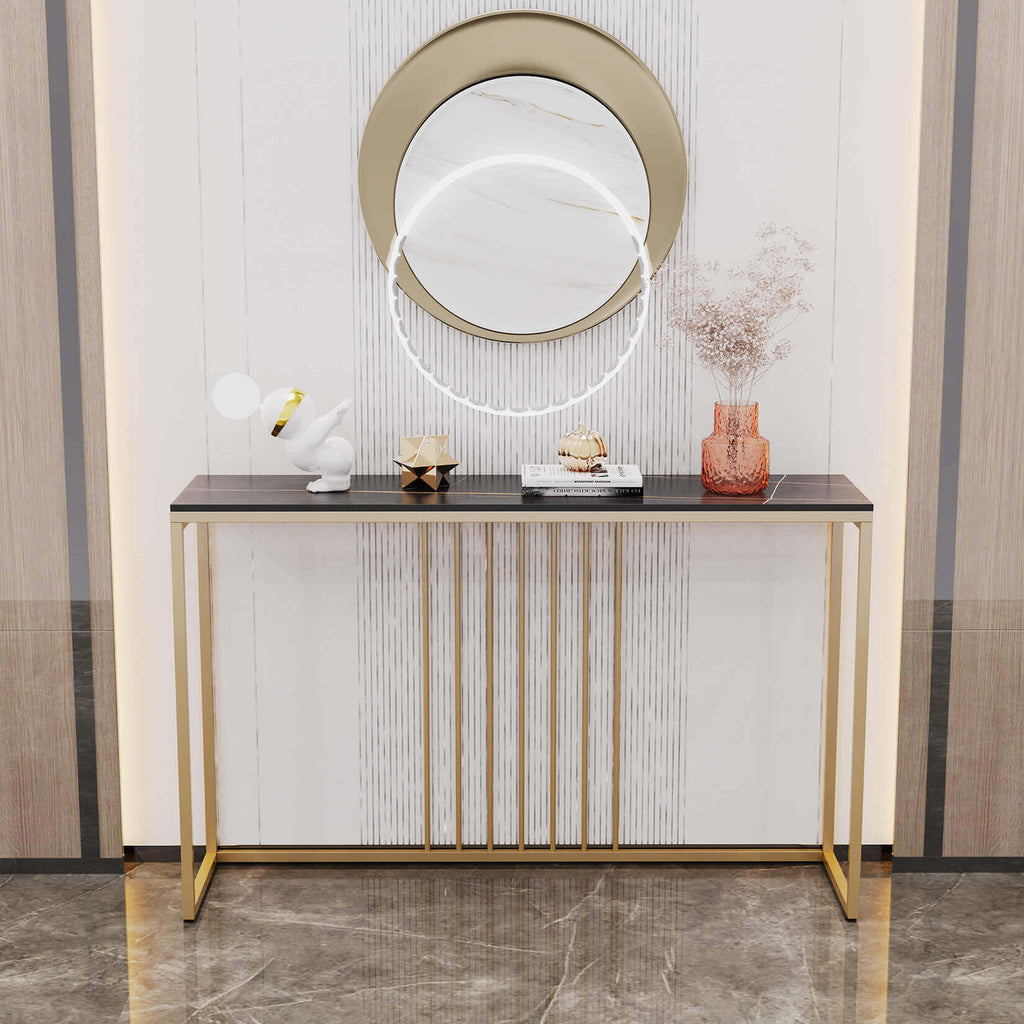 Elegant Nordic Stone Top Console Table