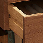 Elegant Nut/Brown Wood Writing Desk with Shelves for Kids and Toddlers