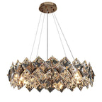 Elegant Rose Gold Crystal Chandelier - 8-Light Tiered Fixture