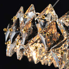 Elegant Rose Gold Crystal Chandelier - 8-Light Tiered Fixture