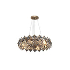 Elegant Rose Gold Crystal Chandelier - 8-Light Tiered Fixture