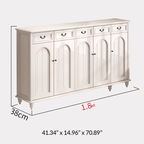 Elegant Solid Wood Shoe Cabinet With Arched Design