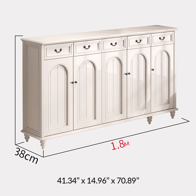 Elegant Solid Wood Shoe Cabinet With Arched Design