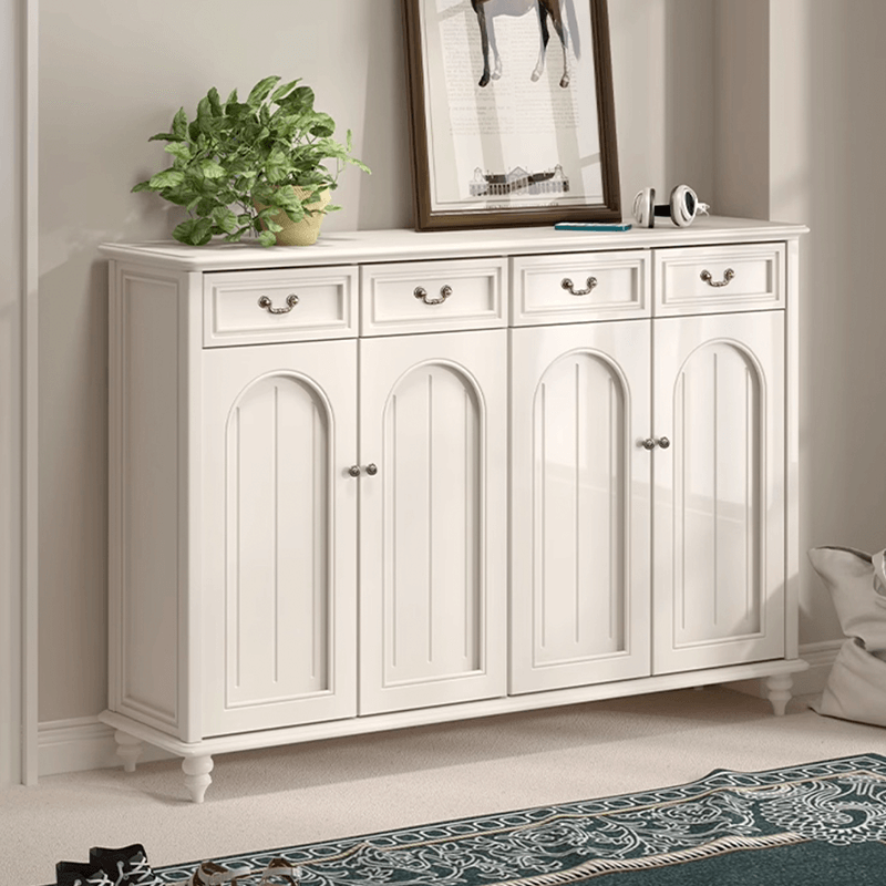 Elegant Solid Wood Shoe Cabinet With Arched Design Secondary image