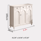 Elegant Solid Wood Shoe Cabinet With Arched Design