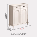 Elegant Solid Wood Shoe Cabinet With Arched Design
