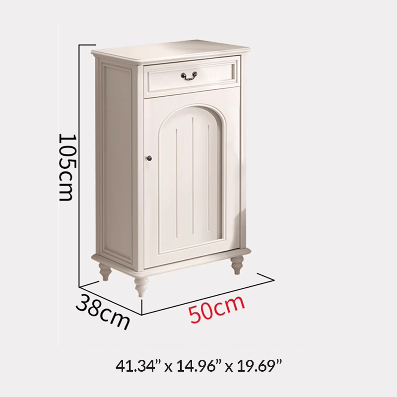 Elegant Solid Wood Shoe Cabinet With Arched Design