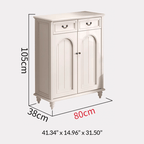 Elegant Solid Wood Shoe Cabinet With Arched Design