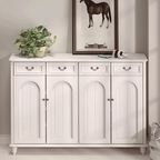 Elegant Solid Wood Shoe Cabinet With Arched Design Main Product Image