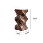 Elegant Solid Wood Side Table with Unique Spiral Design Dimensions