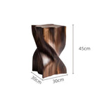 Elegant Solid Wood Stool with Natural Grain Finish Dimensions