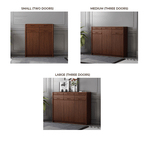 Elegant Walnut Shoe Storage Cabinet for Entryway