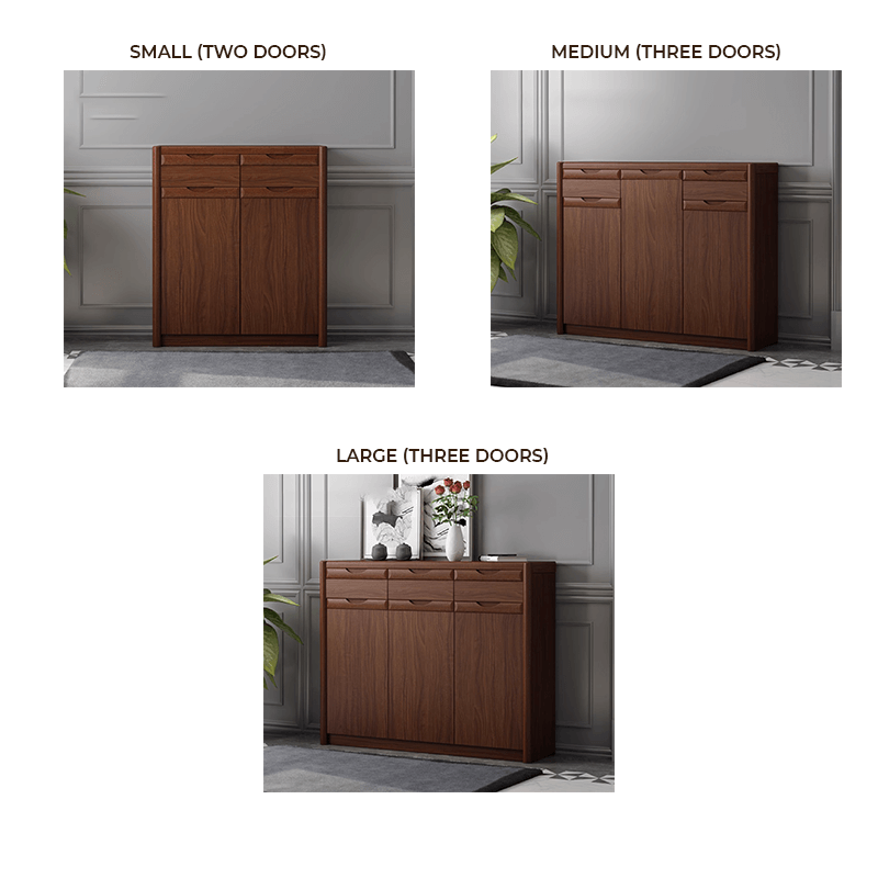 Elegant Walnut Shoe Storage Cabinet for Entryway