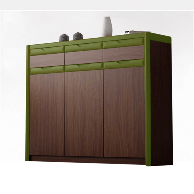 Elegant Walnut Shoe Storage Cabinet for Entryway