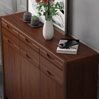 Elegant Walnut Shoe Storage Cabinet for Entryway