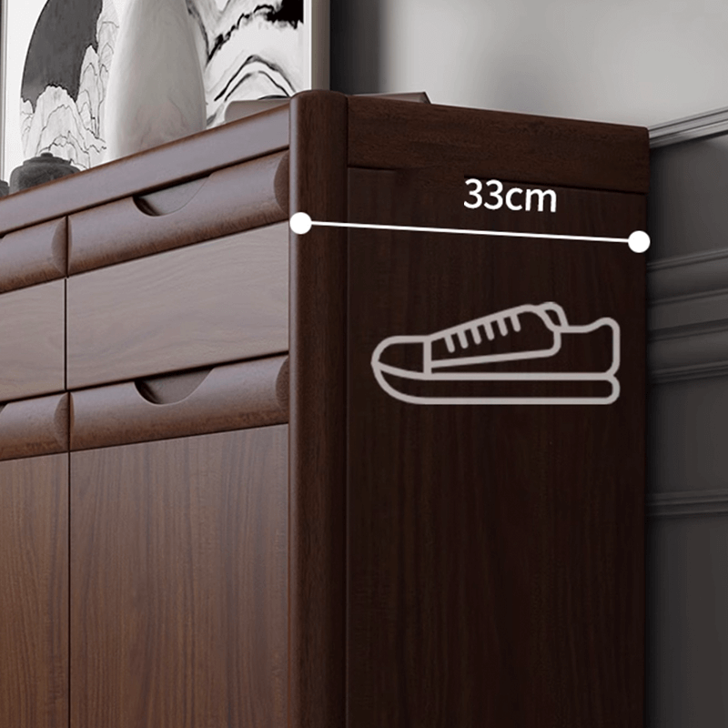 Elegant Walnut Shoe Storage Cabinet for Entryway
