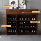Elegant Walnut Shoe Storage Cabinet for Entryway