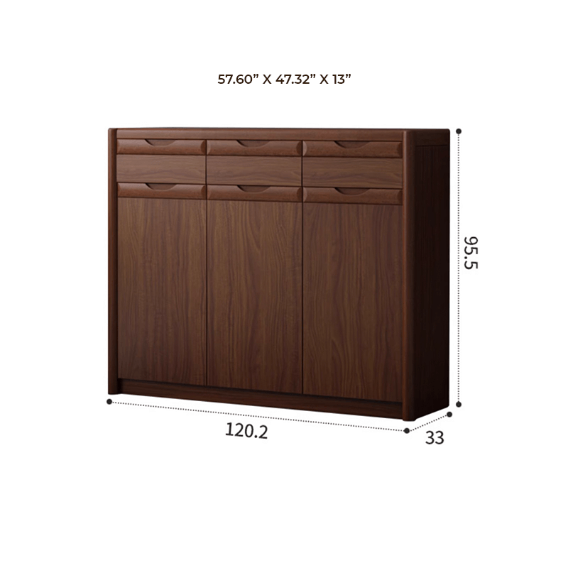 Elegant Walnut Shoe Storage Cabinet for Entryway