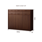 Elegant Walnut Shoe Storage Cabinet for Entryway