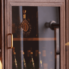 Elegant Walnut Wine Bar Cabinet with Ample Storage Space
