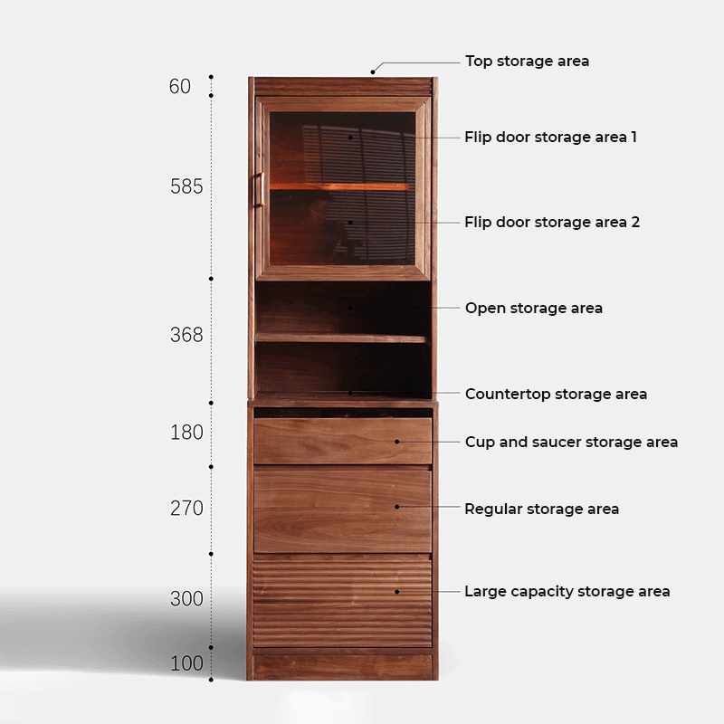 Elegant Walnut Wine Bar Cabinet with Ample Storage Space