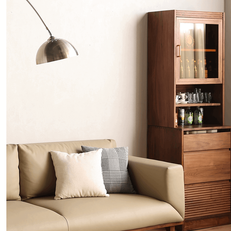 Elegant Walnut Wine Bar Cabinet with Ample Storage Space