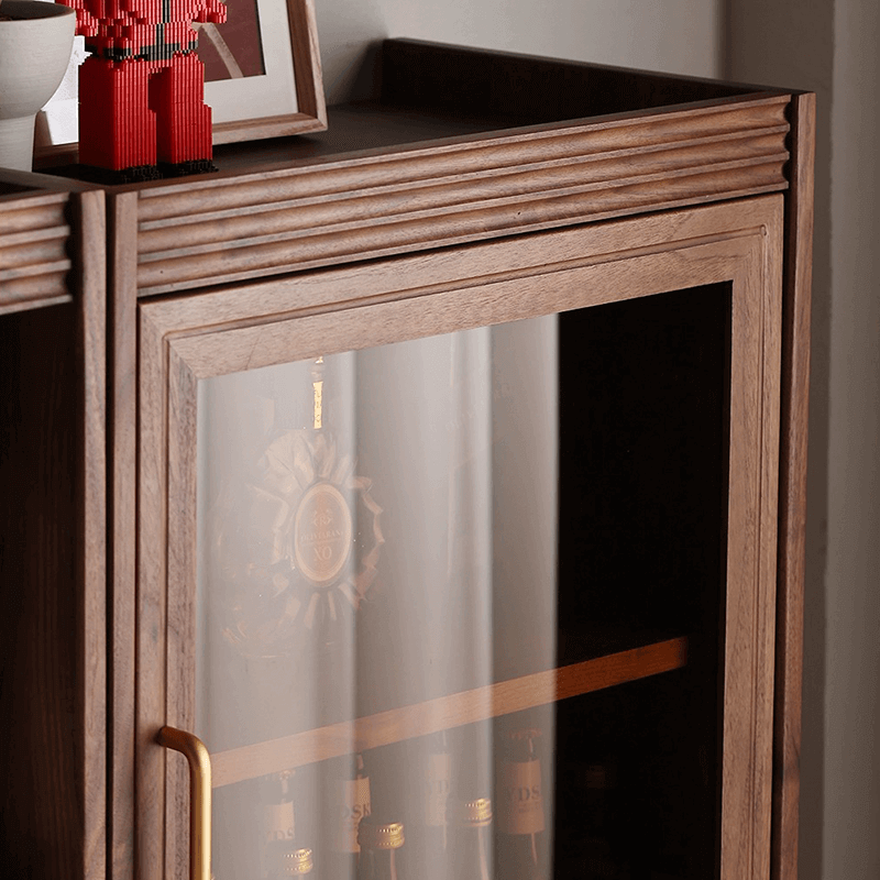 Elegant Walnut Wine Bar Cabinet with Ample Storage Space