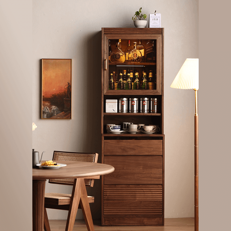 Elegant Walnut Wine Bar Cabinet with Ample Storage Space Main Product Image Hauptbild