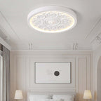 Elegant White Resin Dome Flush Mount Ceiling Light with 3D Carving
