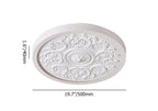 Elegant White Resin Dome Flush Mount Ceiling Light with 3D Carving Dimensions