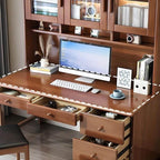 Elegant White Wood Writing Desk with Storage for Kids and Teens