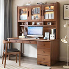 Elegant White Wood Writing Desk with Storage for Kids and Teens